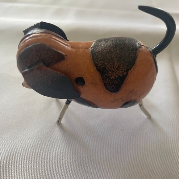 Super Cute! Puppy Dog Metal Mini Figure Brown Collectible 2.5" x 2" - Picture 4 of 6